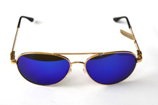 TechnoMarine Aviator Gold Blue Mirrored Pilot Arena C.29 Italy Sunglasses