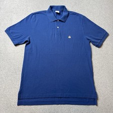 Brooks Brothers Performance Polo Shirt Mens Medium Blue Cotton Original Fit