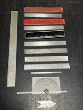 L. S. Starrett Co. 6” & 12” Rulers, Protractor Depth & Angle Gauge, Center Gauge