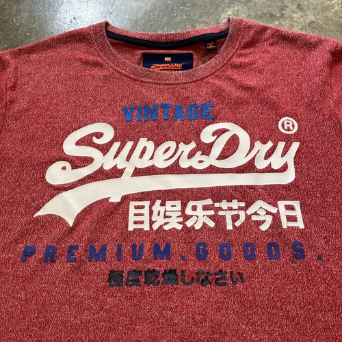 SUPERDRY Shirt Men XL Extra Large Red Premium Goods England Japan Casual - Picture 3 of 12
