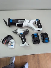 hart 20v reciprocating saw & impact driver w/2 batteries & charger preowned