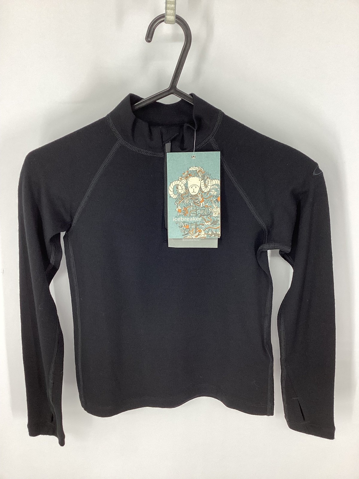 ICEBREAKER UNISEX NIÑOS 260 TECH LS MEDIA CREMALLERA TOP TÉRMICO 6 AÑOS NEGRO PRECIO DE VENTA SUGERIDO POR EL FABRICANTE 55 £ IB