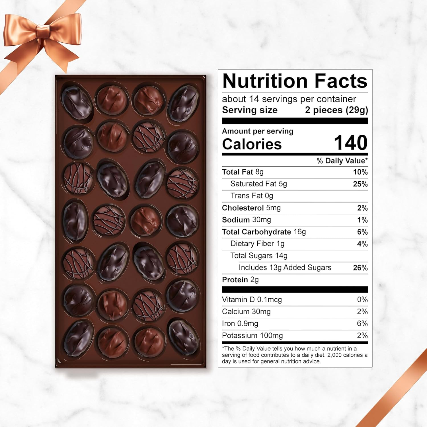 Assorted Milk & Dark Chocolate Dessert Inspired Truffles Candy Gift Box, 14.9 Oz