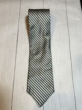 Nautica Mint Green & Navy PinStriped Necktie Silk Made In USA 3.5”x60”