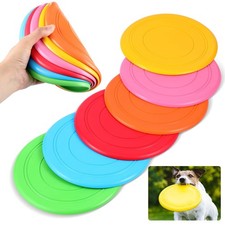 6 Pieces Flying Discs for Dog Soft Rubber Dog Training Flying Discs Outdoor P
