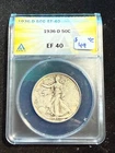 1936 D WALKING LIBERTY HALF DOLLAR ANACS EF 40 465
