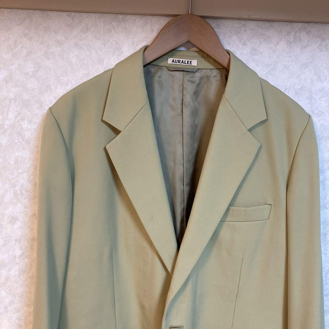 Auralee Light Wool Max Gabardine Jacket Light Khaki Size 4 Auralee Light Wool Max Gabardine Jacket Light Khaki Size 4