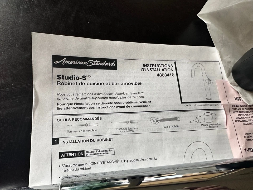 Grifo de barra extraíble American Standard STUDIO-S. Acero inoxidable. NUEVO - sin caja Foto 2 de 4