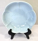 Vintage McCoy USA #7528 Pottery Bowl  Light Blue with Scalloped Edge
