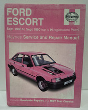 Ford Escort Mk3 Mk4 Haynes Repair Manual 1980-1990 XR3 XR3i Cabrio RS Turbo Van