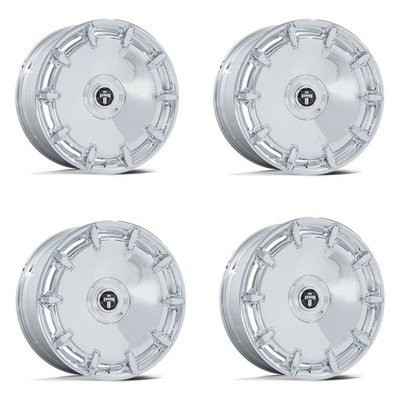 Set 4 24'' DUB DC7271 Cheef 24x9 5x115 5x120 15mm Chrome Wheels Car SUV Rims