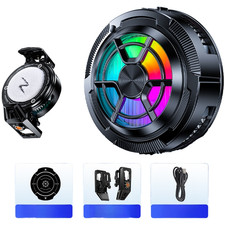 Phone Cooler with RGB Lighting Magnetic Mount USB-C Input 4-7.5 Inch Range