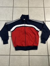 Vintage Adidas Trefoil Track Jacket Red White Blue 80s Taiwan 3-Stripes Zip SZ L