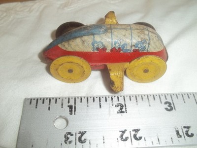 1940s Vtg. Wolverine Co Jet Roller Coaster Tin Litho Toy Car 3X2   MADE IN USA