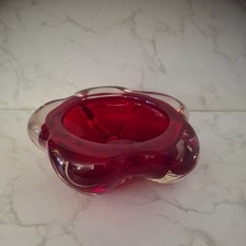 Atemberaubende Vintage rubinrote Glasschale/S...