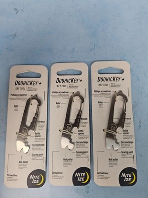 Lot of 3 New Nite Ize DoohicKey Keychain Mini Purpose Multi Tool Stainless Steel