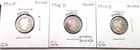 1911 P GOOD / 1912 D GOOD PLUS / 1914 D GOOD PLUS SILVER BARBER DIMES