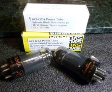 Pair Sylvania Black Plate 6v6 GTA Power Tubes 11/15 on the Orange Tester