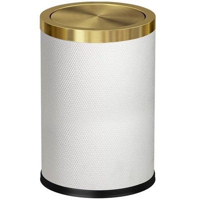 9L/2.3GALModern White Trash Can with Flip Lid,Fancy Gold Waste Paper Baskets ...