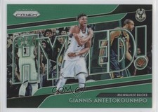 2018-19 Panini Prizm Get Hyped! Green Prizm Giannis Antetokounmpo #8 02xx