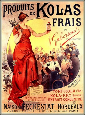 Kolas Frais 1900 Bordeaux France Vintage Poster Print Retro Style
