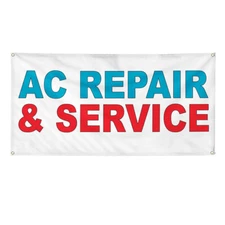 Vinyl Banner Multiple Options Ac Repair & Service Blue Red Auto Car Shop Outdoor