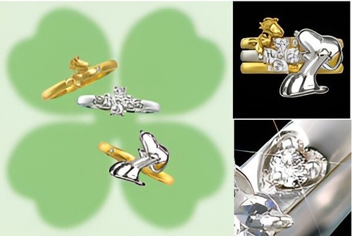 IEI SNOOPY and Woodstock Happy Clover Diamond and CZ jewelry 3 Rings JAPAN NEW - Picture 6 of 6