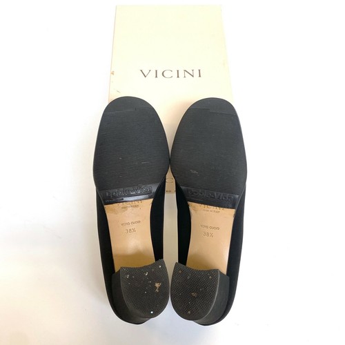 LOTE x4 De Colección VICINI & Pancaldi Negro Satinado Azul Gamuza Tacón de Cuero Blanco Talla 8 8.5B - Imagen 12 de 12
