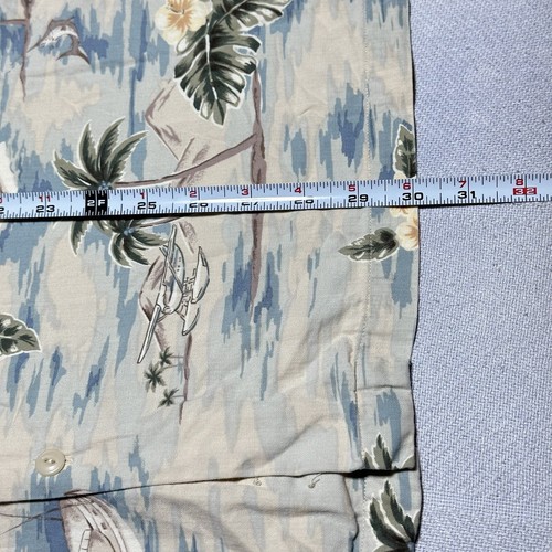 LL Bean Tropical Beach Island Print Camp Hawaiian Button Camp Shirt Size 2XL - Picture 7 of 7