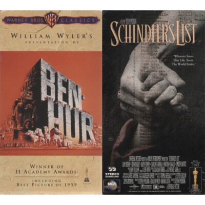 BEN-HUR and Schindler's List VHS Tape Bundle Set Sealed Movie Jewish Judaism Lot