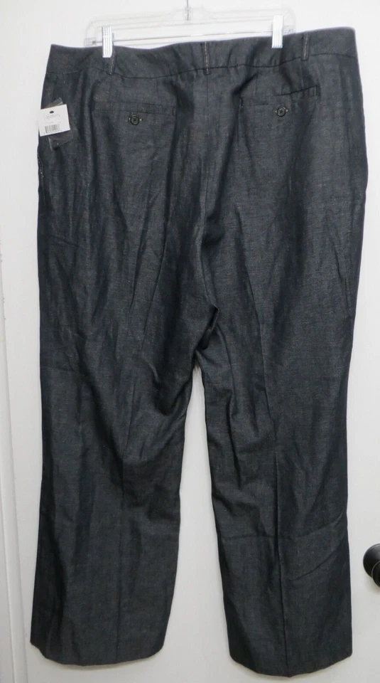 Nuevo con etiquetas Pantalones Relativity Mujer 20W Algodón Lino Pantalones Azul Oscuro Foto 4 de 4