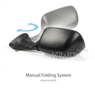 KiWAV OEM Replacement Mirror Black for Kawasaki KZ1000-A 1980 x1 Left