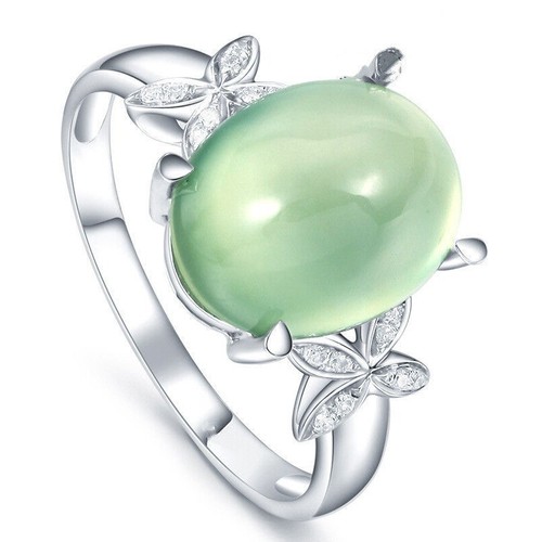 Lucky Green Cats Eye Solitaire Crystal Butterfly Ring Sizes 6 - 12 Free Gift Box - Picture 2 of 10