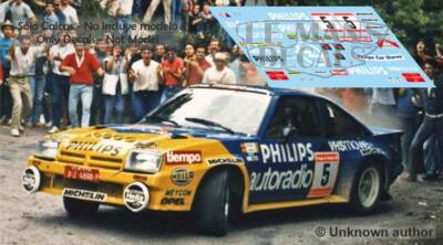 Aufkleber Opel Manta 400 Rallye Principe Asturias 1986 Slot Calcas Beny Ferna...