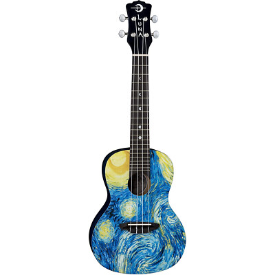 Luna Guitars Ukulele Starry Night Concert w/Gigbag