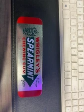 Wrigley's Spearmint Chewing Gum Collectible Tin Metal Box w/Hinged Lid Empty