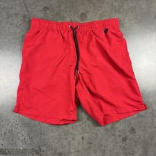 Lands End Swim Trunks Mens Large Red Beach Surf Preowned