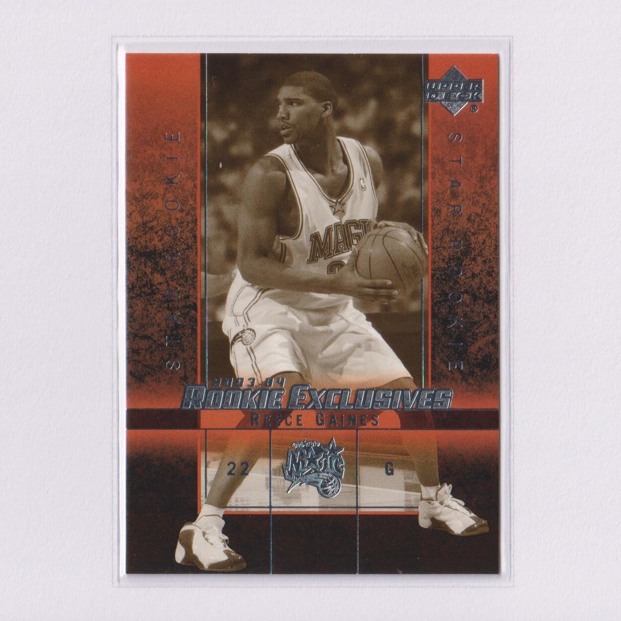 2003-04 Upper Deck Rookie Exclusives Black White Variation #11 Reece Gaines RC