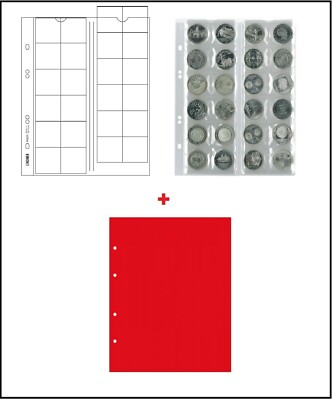 1-LINDNER-MU24R-Multi-Collect-Coin Sleeves-24-Compartment-34-mm-+-Red-ZWL