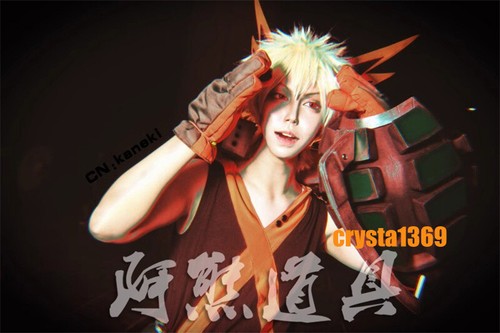 A Pair My Hero Academia Bakugou Katsuki Cosplay Arm Armor Grenade Sleeves Props - Picture 4 of 6