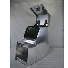 25"X15"X28" Aluminum Side Mount Semi Truck Tool Box Saddle Step Open Wide Design