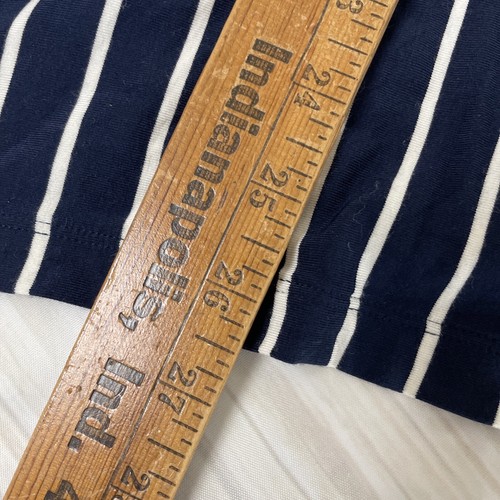 Cabi Skirt Womens Small Asymmetrical Hem High Low Striped Blue White Wide Waist - Picture 9 of 14