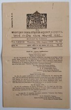 (AOP) India WISA Gazette 1939 Ban on "Bombay Samachar" lifted