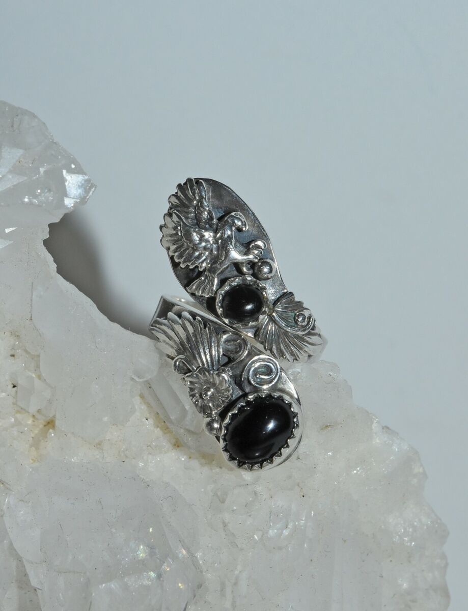 Important Vintage Navajo Squared Onyx Sterling Silver Native American Jewelry Earrings Important Vintage Navajo Squared Onyx Sterling Silver Native American Jewelry Earrings