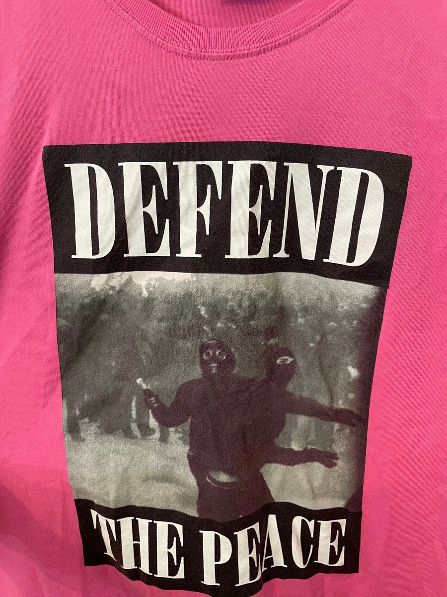 Defend Paris Mens Defend The Peace Pink Crew Neck Graphic Logo XL