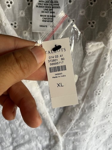 Miraclesuit x Talbots Cover Up Womens Size XL White Eyelet Button Up NWT - Picture 11 of 11