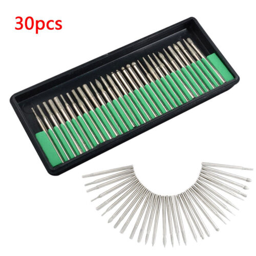 30PC Diamond Burr Bits Drill Kit for Dremel Rotary Tool Engraving Carving - Picture 8 of 8