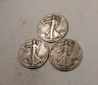 1942+1942-D+1942-S Walking Liberty Silver Half Dollar Set/Lot * Fine/VF * XHL42