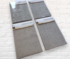 4 Pks Chipboard Asst Alphabet Letters & Elements Self-Adhesive Basic Grey 300+