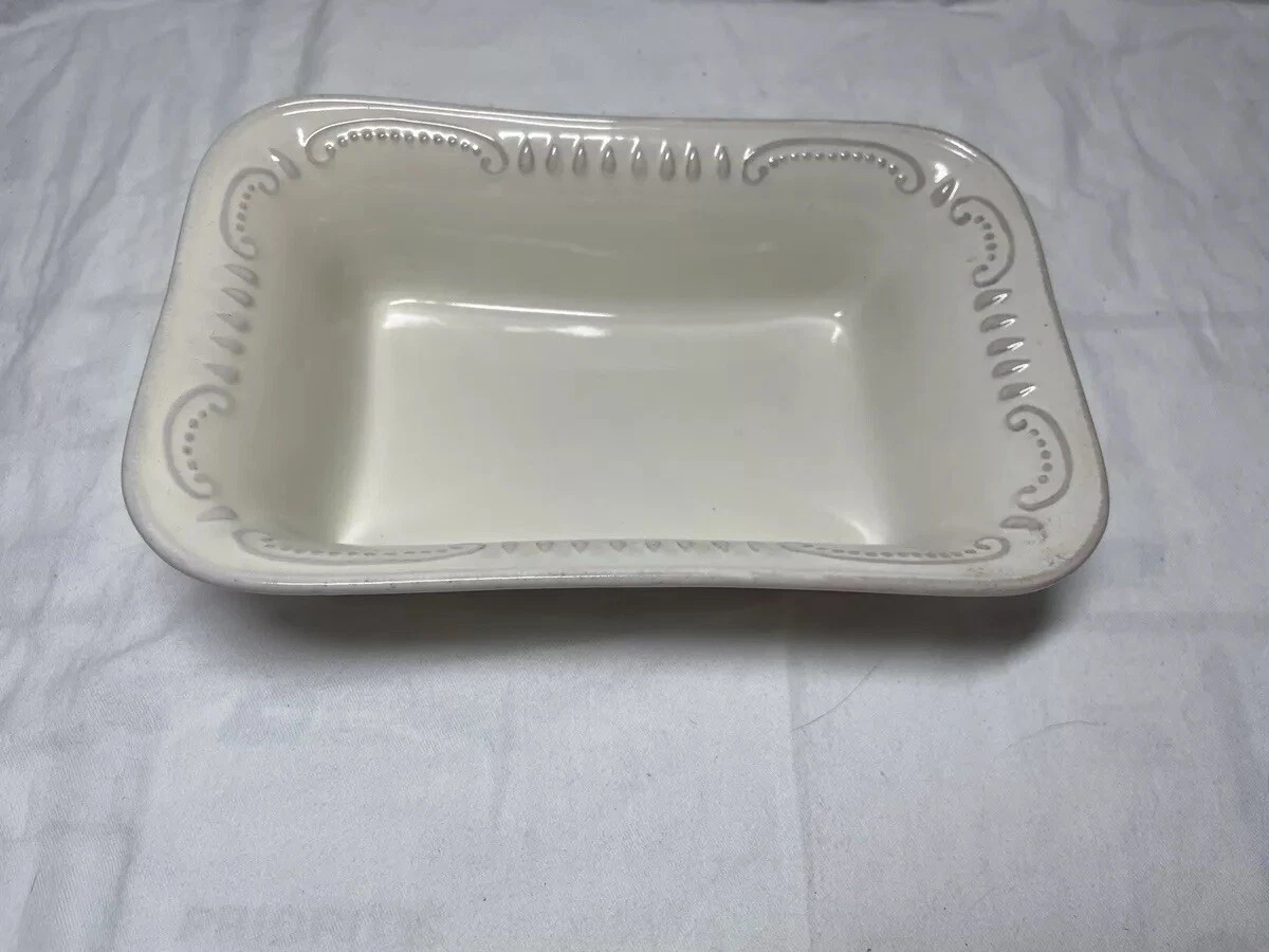 Worldwide Beige Embossed Baker Loaf Pan Dish New 4x7x2